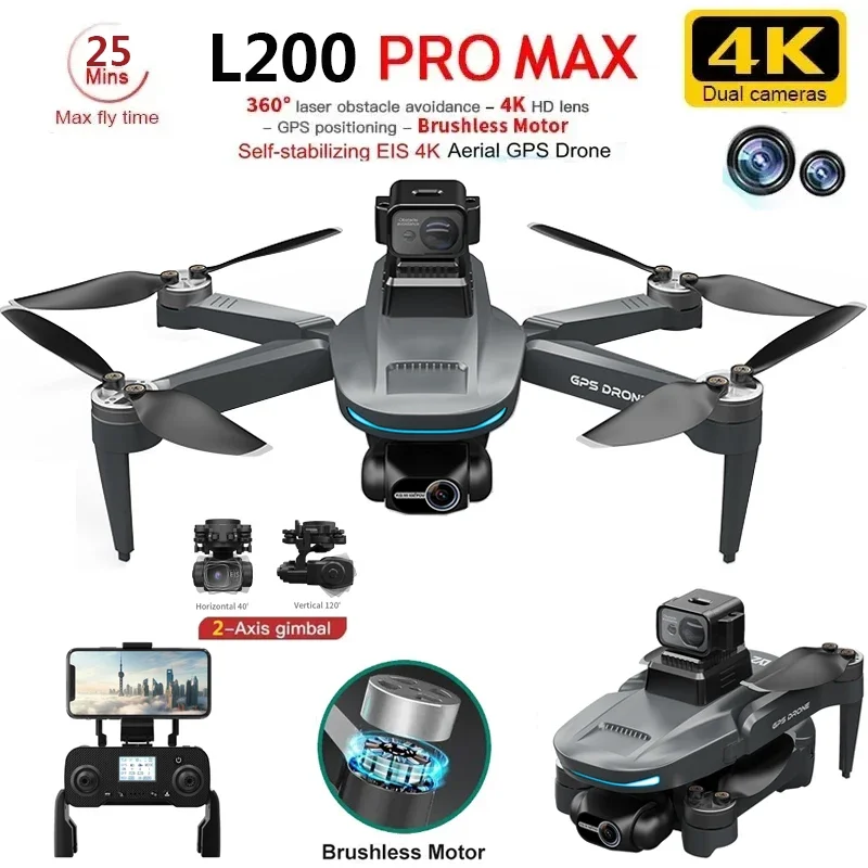 L200 PRO MAX Drone 4K 2-Axis P – обзор и цена Drone Lidar