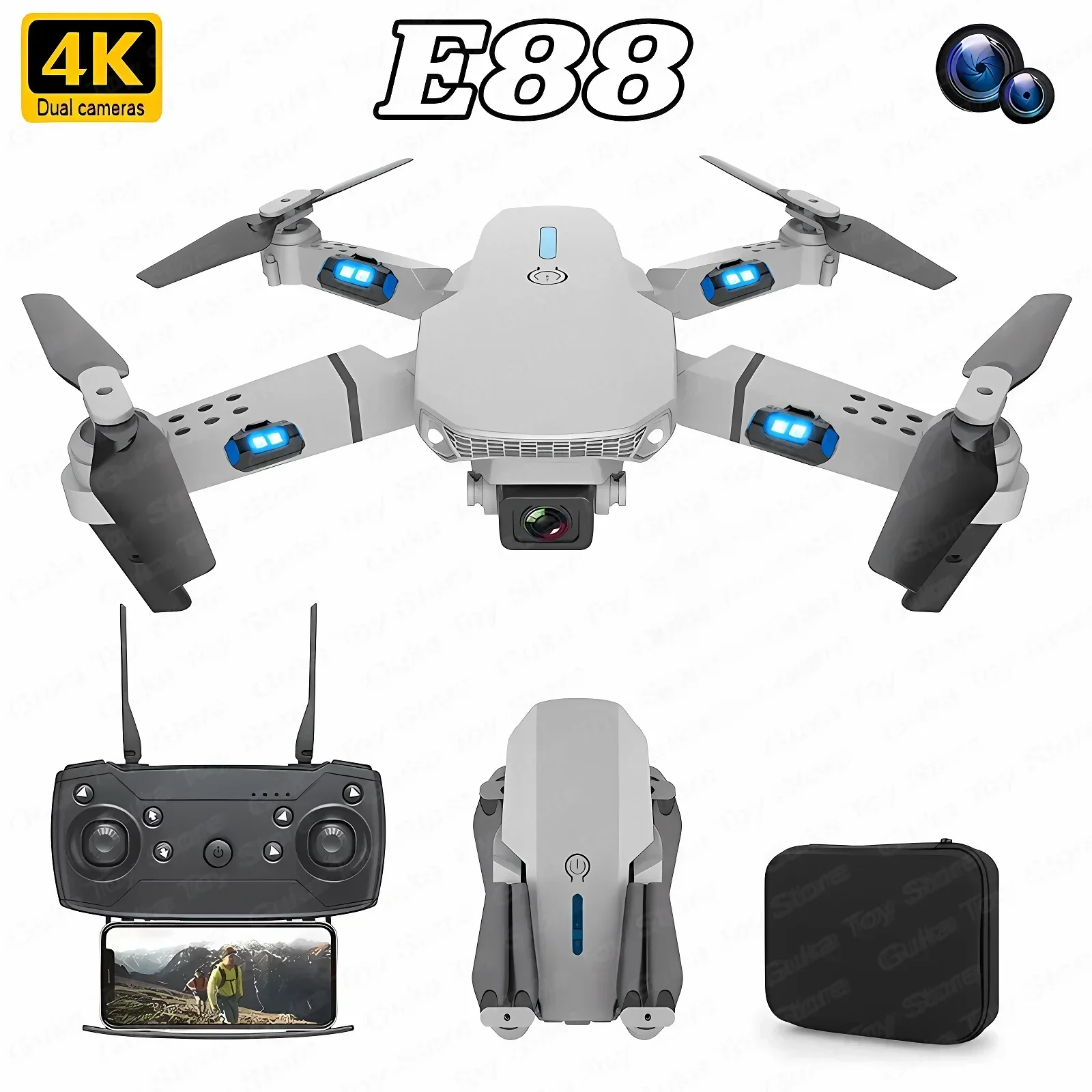 E88 Pro WIFI FPV Drone Wide An – обзор и цена Drone Lidar