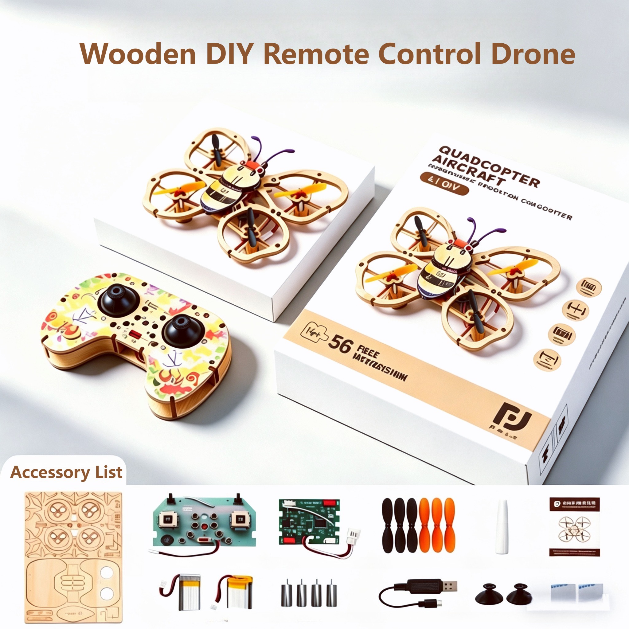 2026 New Wooden DIY Assembled  – обзор и цена Drone Aerial Photography