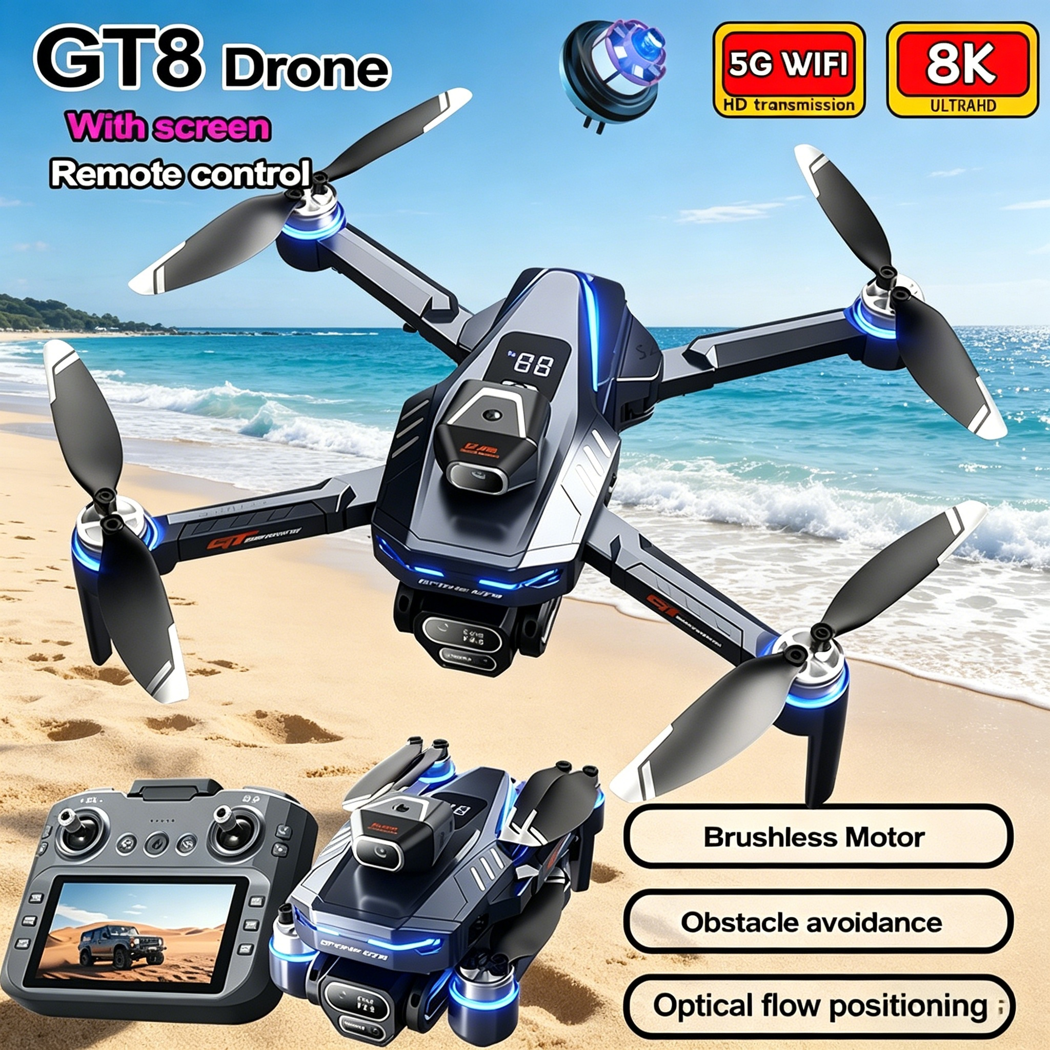 New Drone GT8 8K Professional  – обзор и цена Drone Surveying